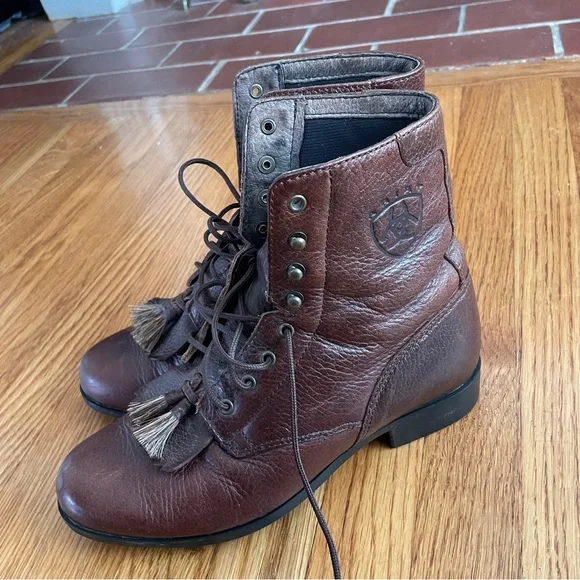 Ariat Roper laced up boots horse hair tassel 7 - Picture 4 of 10